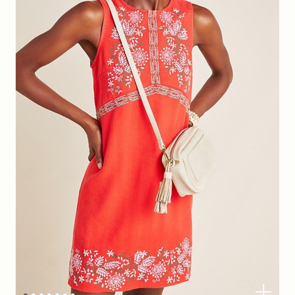 Anthropologie Aiko Embroidered Shift Dress